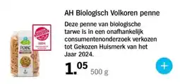 Albert Heijn AH Biologisch Volkoren penne aanbieding