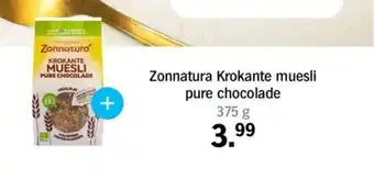 Albert Heijn Zonnatura Krokante muesli pure chocolade aanbieding