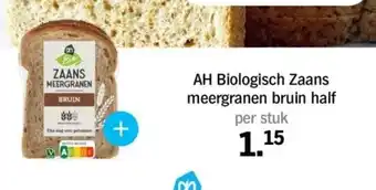 Albert Heijn AH Biologisch Zaans meergranen bruin half aanbieding