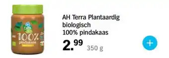 Albert Heijn AH Terra Plantaardig biologisch 100% pindakaas aanbieding