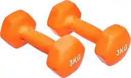 Amazon Amazon Basics Halters, neopreen, 2 stuks, 6 kg (2 x 3 kg), oranje aanbieding