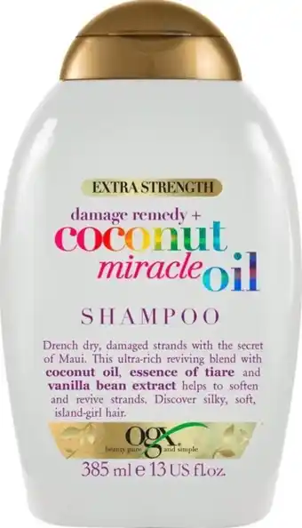 Bol.com Herstellende Shampoo OGX Coconut MIracle Oil Beschadigd Haar (385 ml) aanbieding