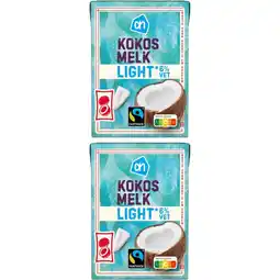 Albert Heijn AH Kokosmelk light 2-pack aanbieding
