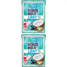 Albert Heijn AH Kokosmelk light 2-pack aanbieding