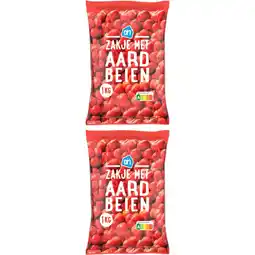 Albert Heijn AH Zakje met aardbeien 2-pack aanbieding