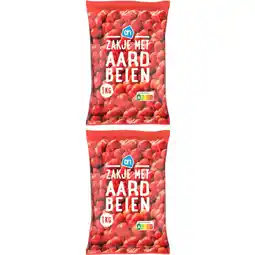 Albert Heijn AH Zakje met aardbeien 2-pack aanbieding