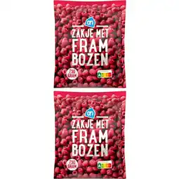 Albert Heijn AH Zakje met frambozen 2-pack aanbieding