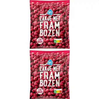 Albert Heijn AH Zakje met frambozen 2-pack aanbieding