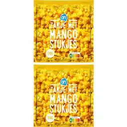 Albert Heijn AH Zakje met mangostukjes 2-pack aanbieding