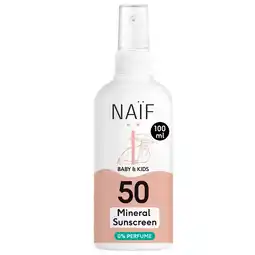 Douglas Naif Naïf Minerale Zonnebrandspray 0% parfum voor Baby & Kids Factor 50 100ML aanbieding