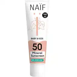 Douglas Naif Naïf Minerale Zonnebrandcrème 0% parfum voor Baby & Kids Factor 50 100ML aanbieding