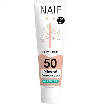 Douglas Naif Naïf Minerale Zonnebrandcrème 0% parfum voor Baby & Kids Factor 50 100ML aanbieding