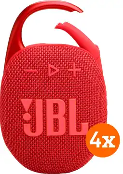 Coolblue JBL Clip 5 Rood 4-pack aanbieding
