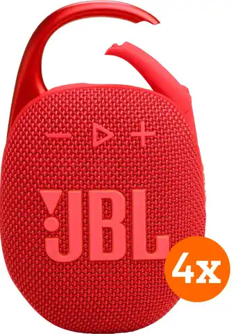 Coolblue JBL Clip 5 Rood 4-pack aanbieding