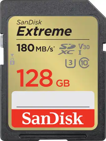 Bol.com SanDisk Extreme 128 GB SDXC UHS-I Klasse 10 aanbieding