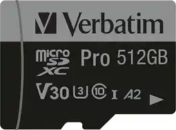 Bol.com verbatim 512 GB microSDXC-geheugenkaart met SD-kaartadapter U3 UHS-I aanbieding