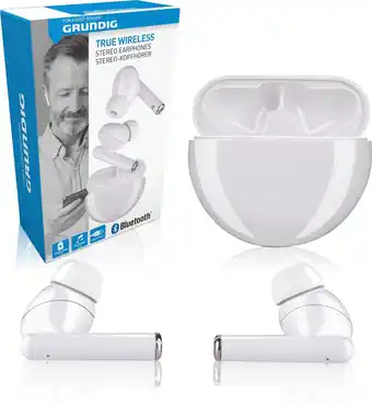Bol.com Grundig Oordopjes - Draadloos - Bluetooth - met Microfoon - Wit aanbieding