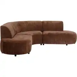 Leen Bakker Hoekbank Luna rond - stof Rebel - terracotta - Leen Bakker aanbieding