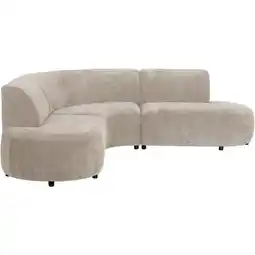 Leen Bakker Hoekbank Luna rond - stof Rebel - beige - Leen Bakker aanbieding