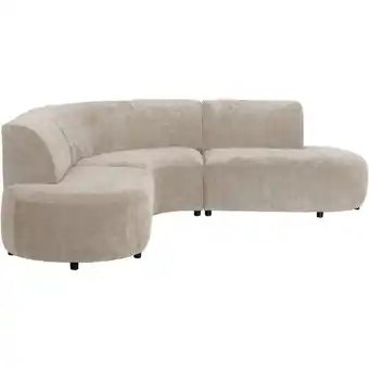 Leen Bakker Hoekbank Luna rond - stof Rebel - beige - Leen Bakker aanbieding