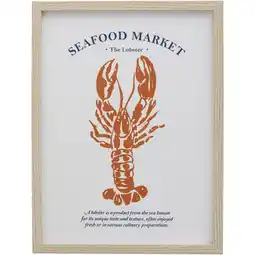 Leen Bakker Poster Lobster - MDF/glas - 40x30 cm - Leen Bakker aanbieding