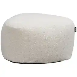 Leen Bakker Lebel poef Shape Teddy - beige - Ø70x37 cm - Leen Bakker aanbieding