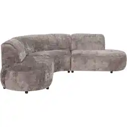 Leen Bakker Hoekbank Luna rond - stof Cremona - taupe - Leen Bakker aanbieding
