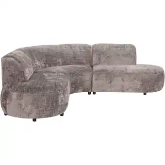 Leen Bakker Hoekbank Luna rond - stof Cremona - taupe - Leen Bakker aanbieding