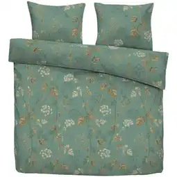 Leen Bakker Dekbedovertrek Vera - groen - 240x220 cm - Leen Bakker aanbieding
