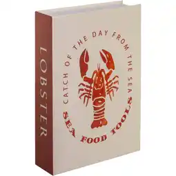 Leen Bakker Opbergboek Lobster - rood - 5x23x16 cm - Leen Bakker aanbieding