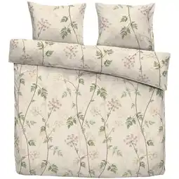 Leen Bakker Dekbedovertrek Vera - beige/groen - 240x220 cm - Leen Bakker aanbieding