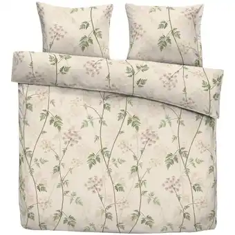 Leen Bakker Dekbedovertrek Vera - beige/groen - 240x220 cm - Leen Bakker aanbieding