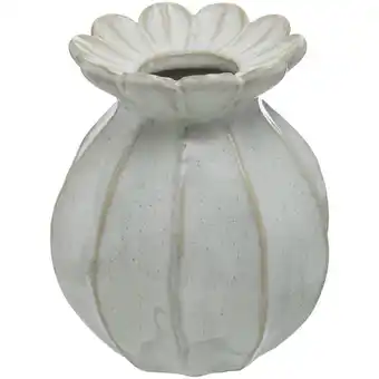 Leen Bakker Vaas Peplum - off-white - keramiek - 12,5xØ11 cm - Leen Bakker aanbieding