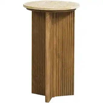 Leen Bakker Bijzettafel Joshua - naturel - 35x35x58 cm - Leen Bakker aanbieding