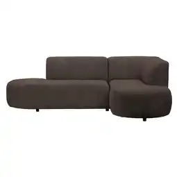 Leen Bakker Hoekbank Luna rechts - stof Rebel - bruin - Leen Bakker aanbieding