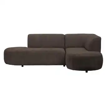 Leen Bakker Hoekbank Luna rechts - stof Rebel - bruin - Leen Bakker aanbieding