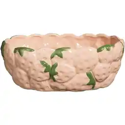 Leen Bakker Schaal Aardbei - roze - 11x29,5x20,5 cm - Leen Bakker aanbieding