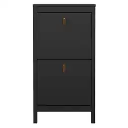 Leen Bakker Schoenenkast Madeira - zwart - 102,9x53,8x24,6 cm - Leen Bakker aanbieding