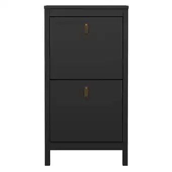 Leen Bakker Schoenenkast Madeira - zwart - 102,9x53,8x24,6 cm - Leen Bakker aanbieding