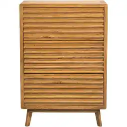 Leen Bakker Ladekast Cinta 3 lades - naturel - 70x40x102 cm - Leen Bakker aanbieding