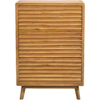 Leen Bakker Ladekast Cinta 3 lades - naturel - 70x40x102 cm - Leen Bakker aanbieding
