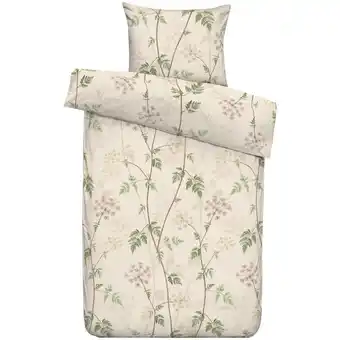 Leen Bakker Dekbedovertrek Vera - beige/groen - 140x220 cm - Leen Bakker aanbieding