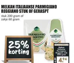 De Boerenschuur Melkan italiaanse parmigiano reggiano stuk of geraspt aanbieding