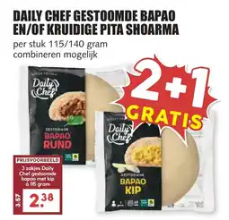 De Boerenschuur Daily chef gestoomde bapao en/of kruidige pita shoarma aanbieding