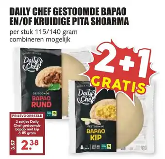 De Boerenschuur Daily chef gestoomde bapao en/of kruidige pita shoarma aanbieding