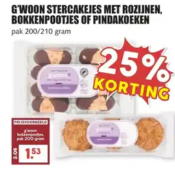 De Boerenschuur G'woon stercakejes met rozijnen, bokkenpootjes of pindakoeken aanbieding