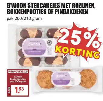 De Boerenschuur G'woon stercakejes met rozijnen, bokkenpootjes of pindakoeken aanbieding
