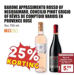 De Boerenschuur Barone appassimento rosso of negroamaro, concilio pinot grigio of rêves de comptoir varois en provence rosé aanbieding
