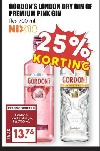 De Boerenschuur Gordon's london dry gin of premium pink gin aanbieding