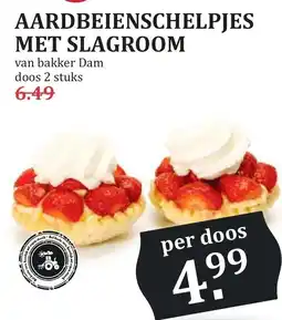 De Boerenschuur Aardbeienschelpjes met slagroom aanbieding